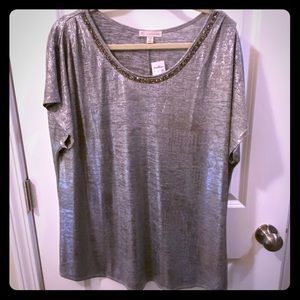NWT silver sparkle blouse